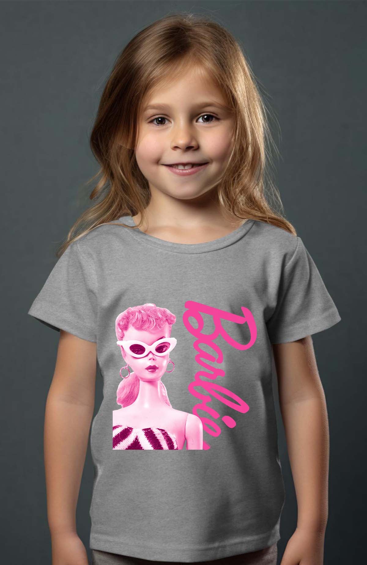 COULEUR:Gris|T-shirt Fille | Barbie star Gris