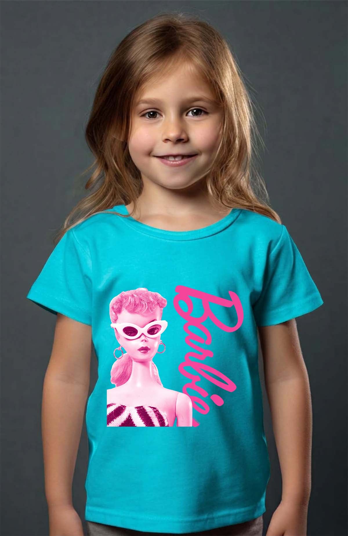 COULEUR:Turquoise|T-shirt Fille | Barbie star Turquoise