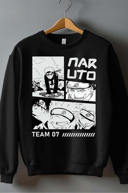COULEUR:Noir|Sweat Col Rond Garçon | Bd naruto Noir