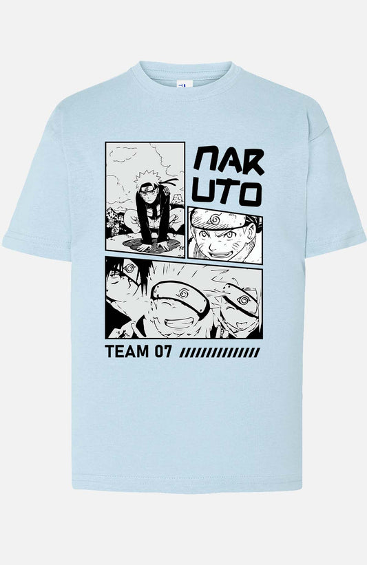COULEUR:Bleu Ciel|T-shirt Garçon | Bd naruto NOIR Bleu Ciel