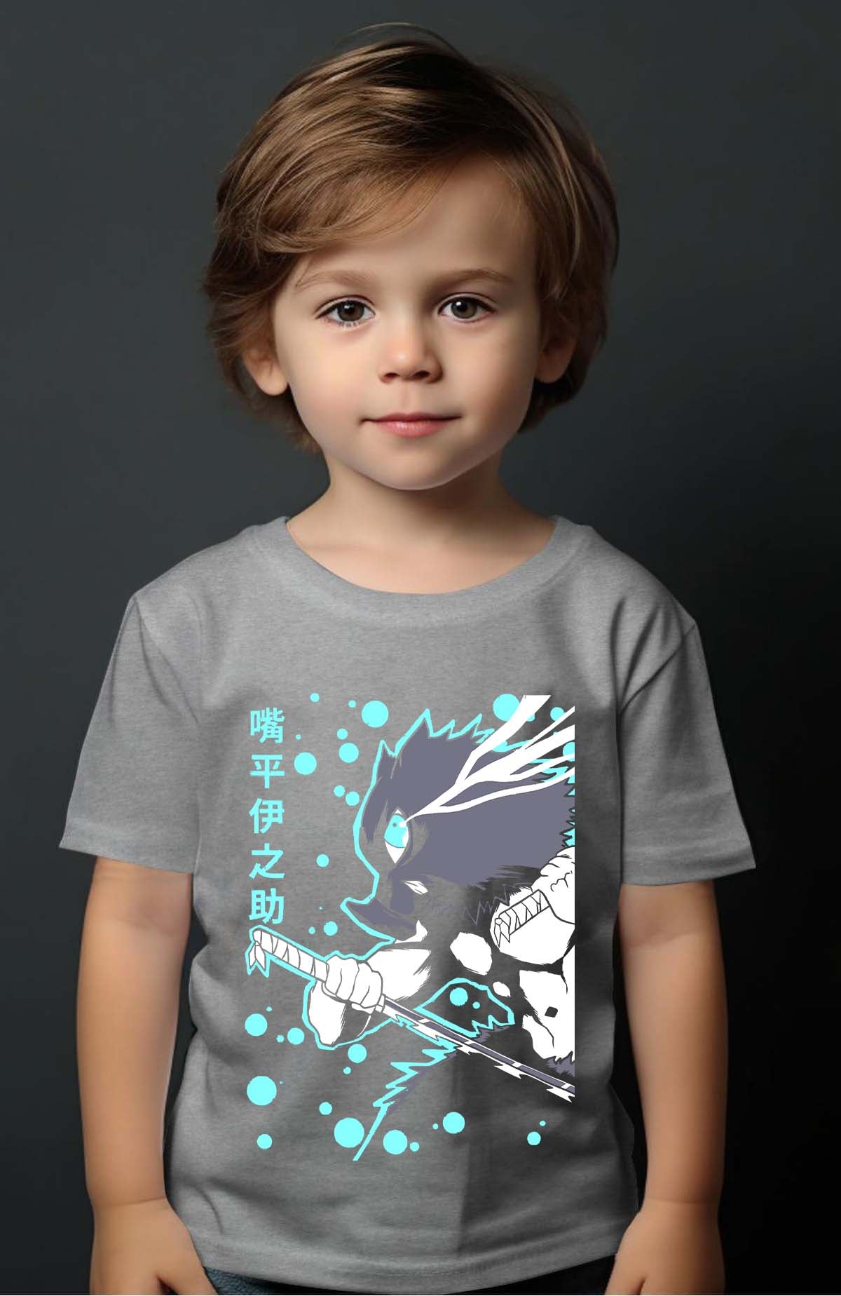 COULEUR:Gris|T-shirt Garçon | Beast Inosuke Gris
