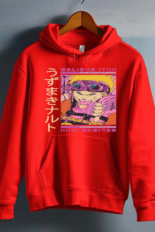 COULEUR:Rouge|Sweat Capuche Garçon | Belive it naruto Rouge