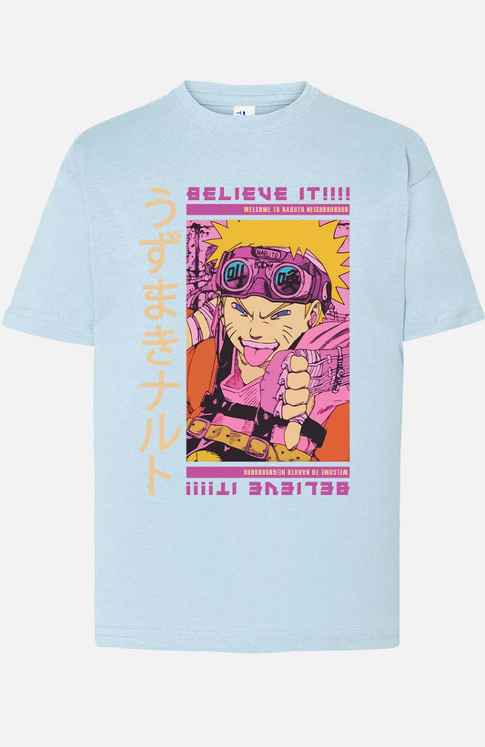 COULEUR:Bleu Ciel|T-shirt Garçon | Belive it naruto Bleu Ciel
