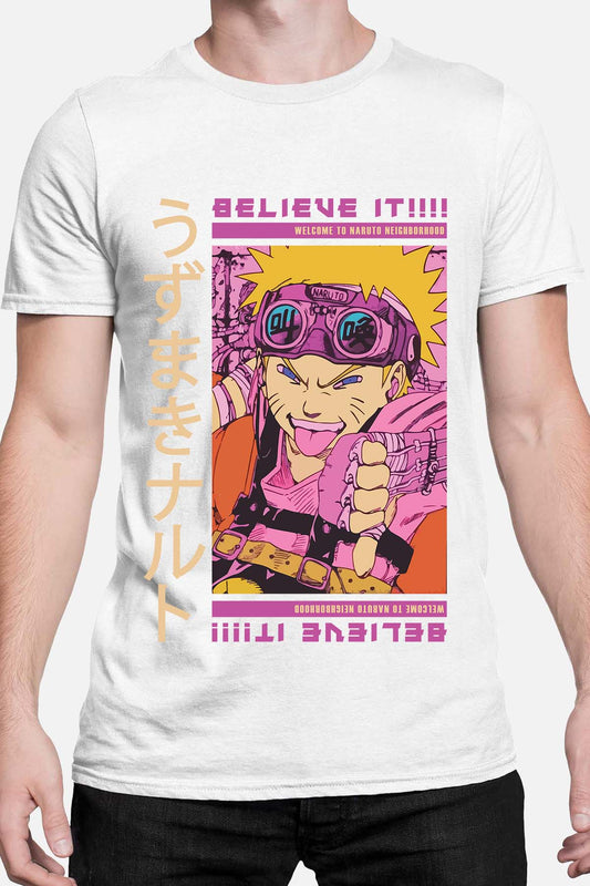 COULEUR:Blanc|T-shirt Homme | Belive it naruto Blanc