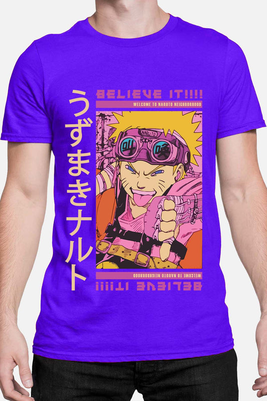 COULEUR:Bleu Roi|T-shirt Homme | Belive it naruto Bleu Roi