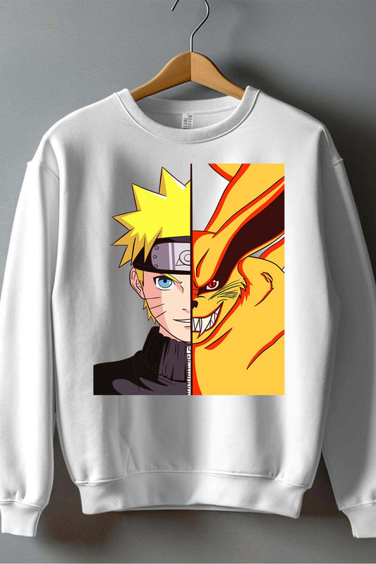 COULEUR:Blanc|Sweat Col Rond Garçon | Binaruto Blanc