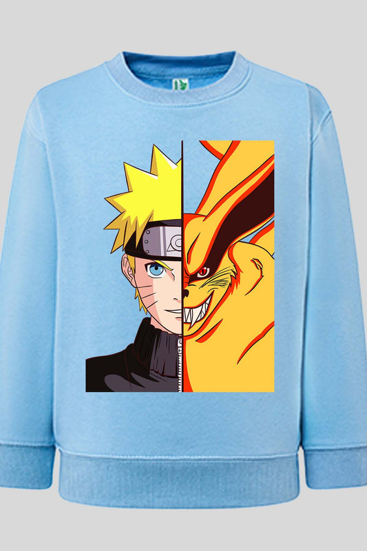 COULEUR:Bleu Ciel|Sweat Col Rond Garçon | Binaruto Bleu Ciel