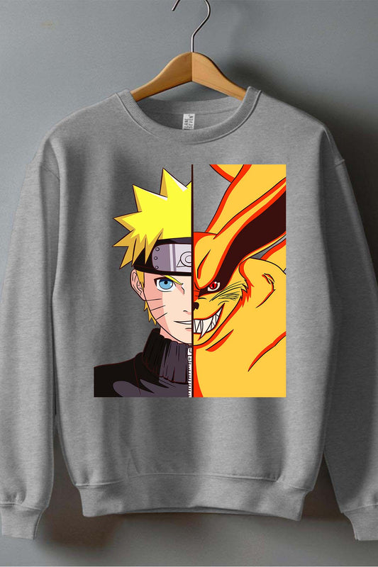 COULEUR:Gris|Sweat Col Rond Homme | Binaruto Gris