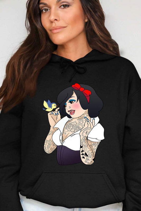 COULEUR:Noir|Sweat Capuche Femme | Blanche Tatoué Noir