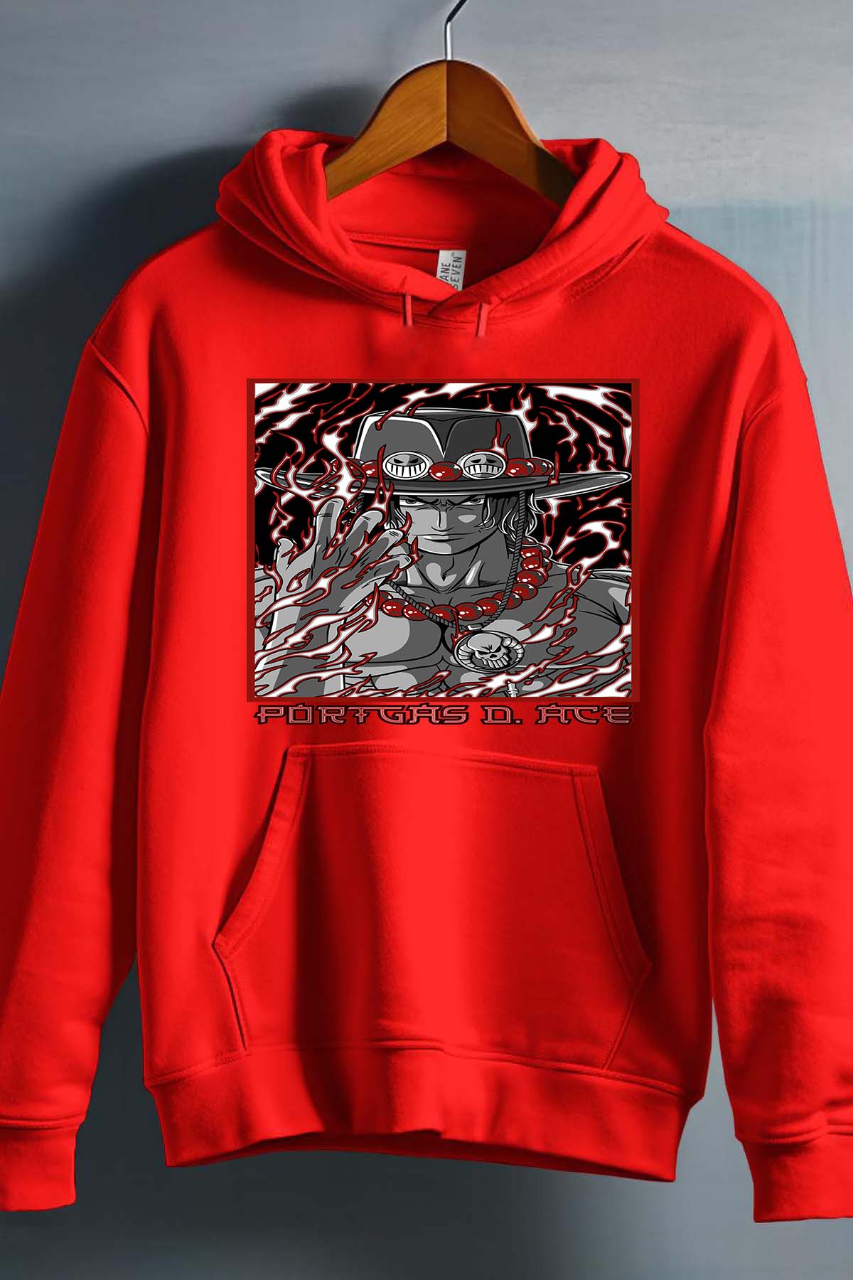 COULEUR:Rouge|Sweat Capuche Homme | Blood Portgas D. ACE Rouge