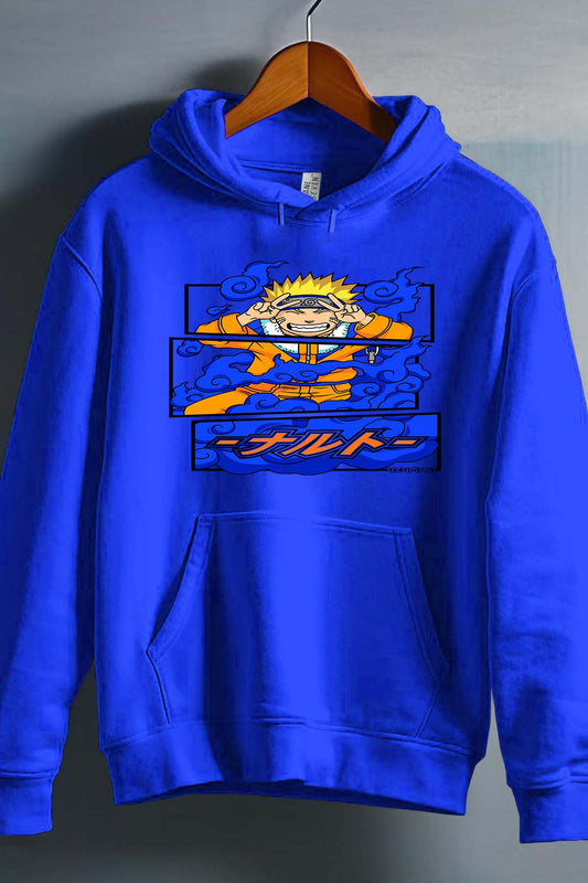 COULEUR:Bleu Roi|Sweat Capuche Garçon | Cadre naruto uzumaki 01A Bleu Roi