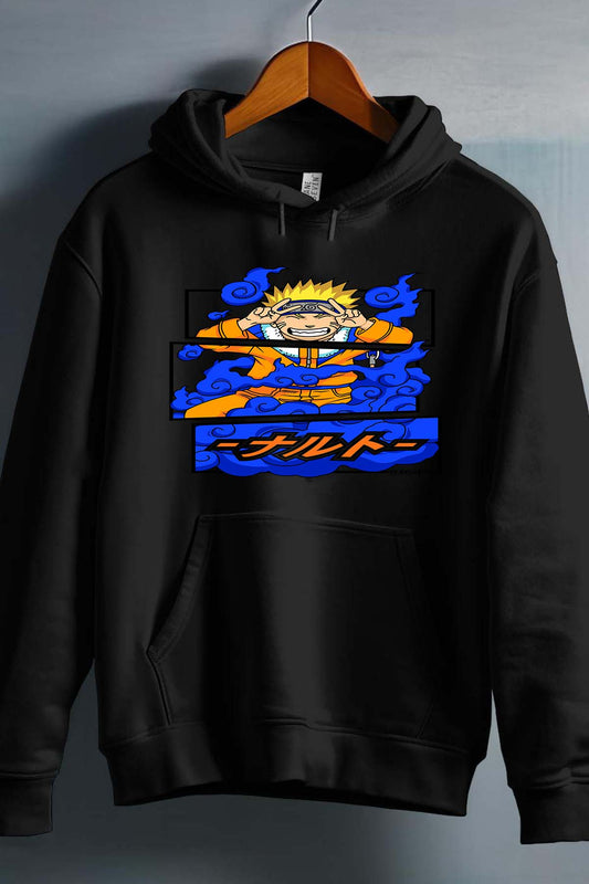 COULEUR:Noir|Sweat Capuche Garçon | Cadre naruto uzumaki 01A Noir