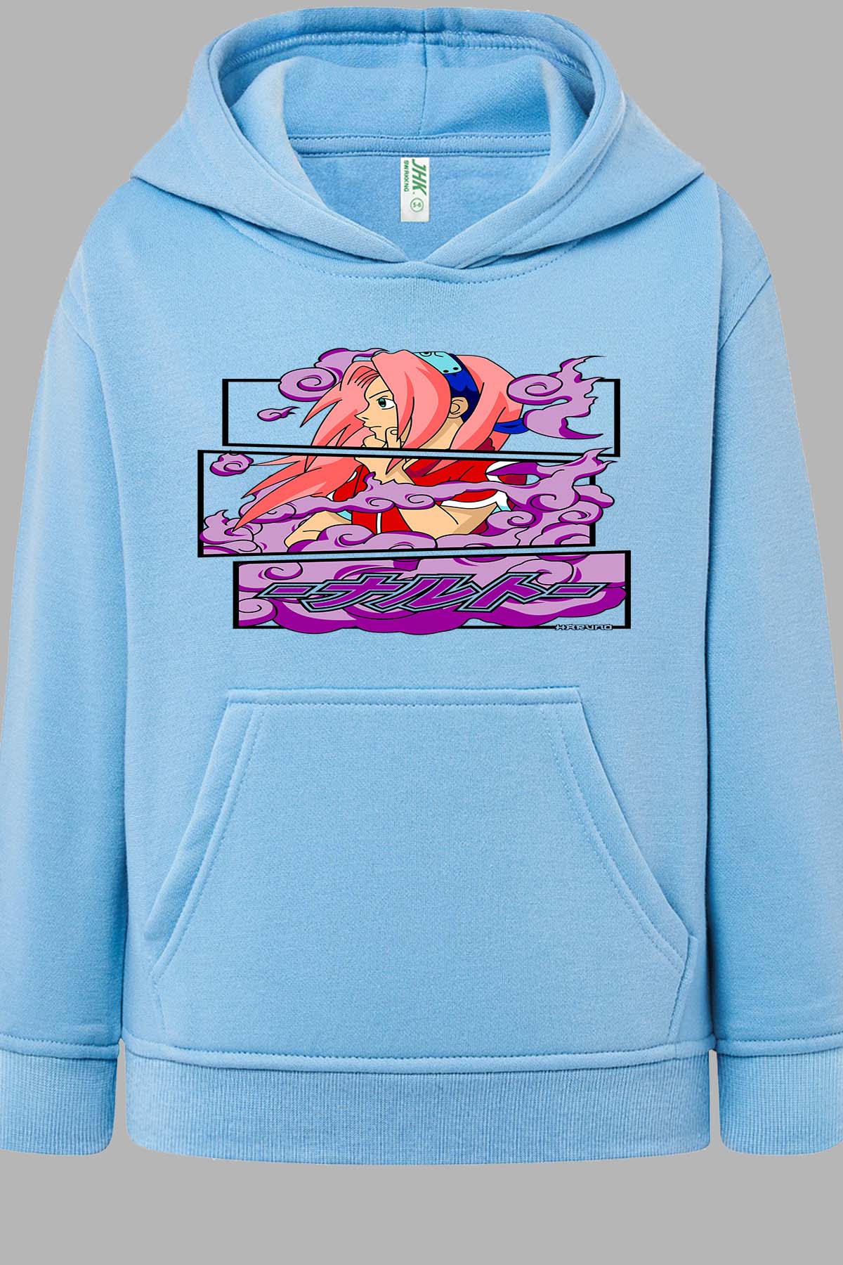 COULEUR:Bleu Ciel|Sweat Capuche Garçon | Cadre sakura haruno 01A Bleu Ciel