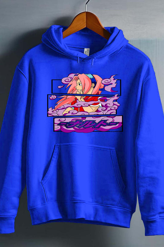 COULEUR:Bleu Roi|Sweat Capuche Garçon | Cadre sakura haruno 01A Bleu Roi