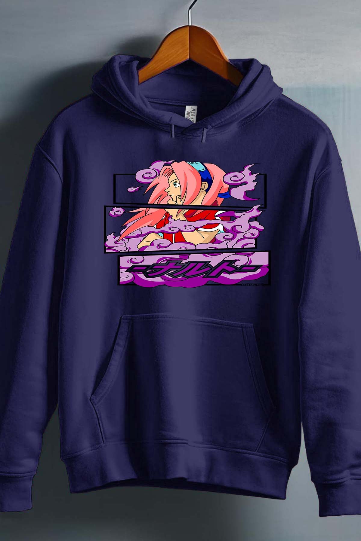 COULEUR:Marine|Sweat Capuche Garçon | Cadre sakura haruno 01A Marine