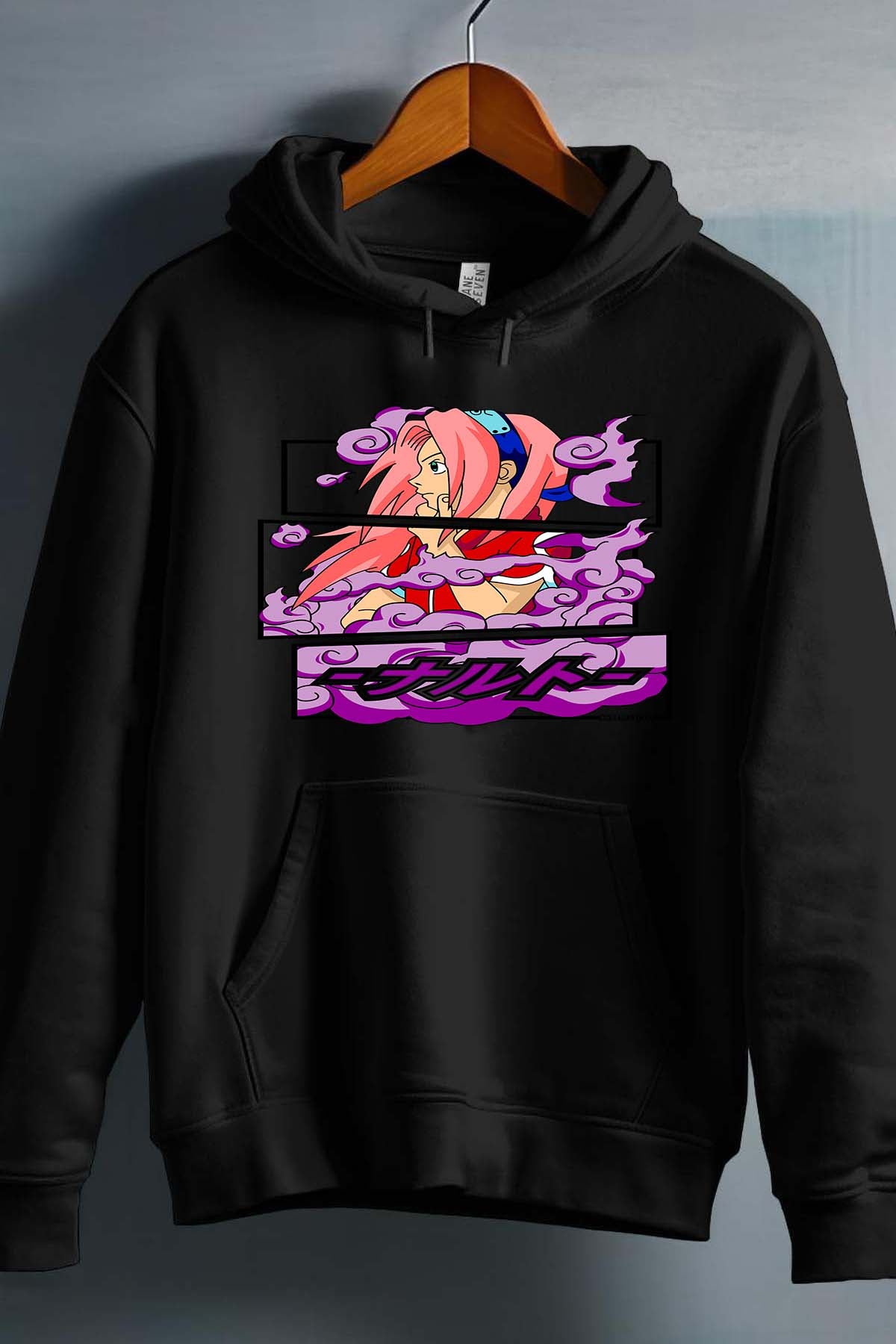 COULEUR:Noir|Sweat Capuche Garçon | Cadre sakura haruno 01A Noir
