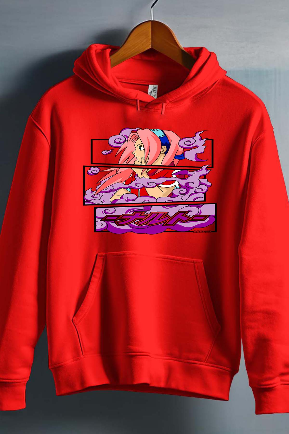 COULEUR:Rouge|Sweat Capuche Garçon | Cadre sakura haruno 01A Rouge