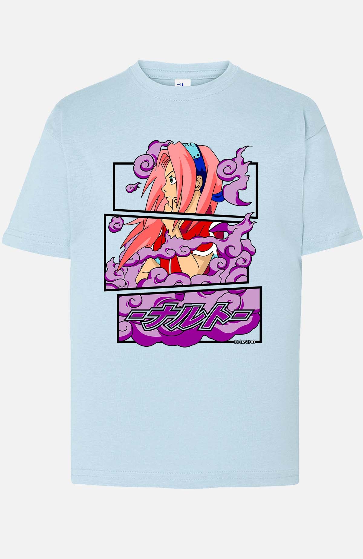 COULEUR:Bleu Ciel|T-shirt Garçon | Cadre sakura haruno 01A Bleu Ciel