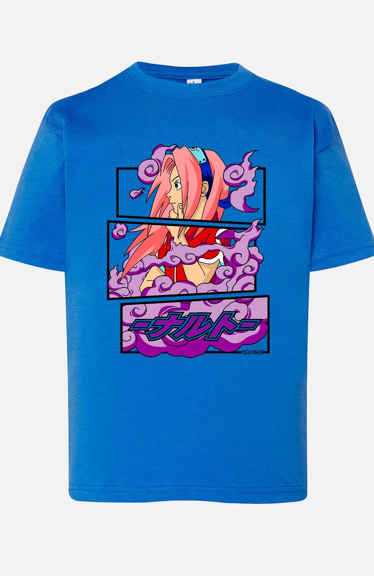 COULEUR:Bleu Roi|T-shirt Garçon | Cadre sakura haruno 01A Bleu Roi
