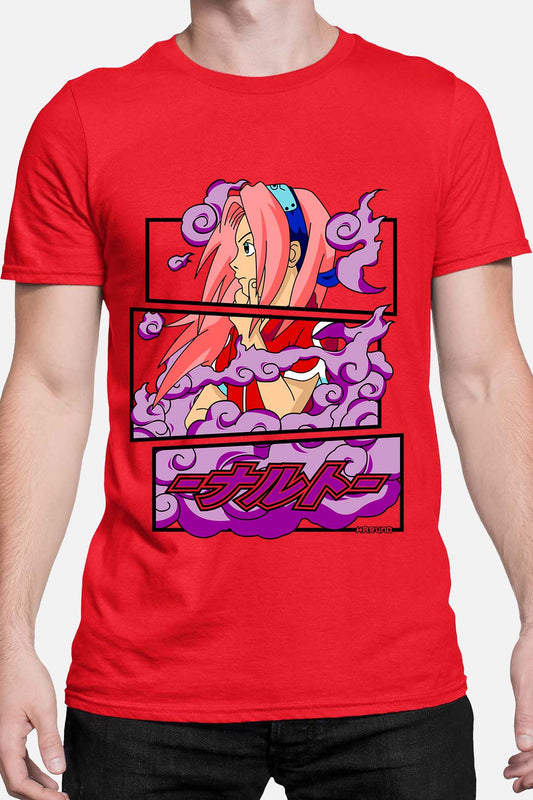COULEUR:Rouge|T-shirt Homme | Cadre sakura haruno 01A Rouge