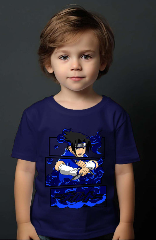 COULEUR:Marine|T-shirt Garçon | Cadre sasuke uchiha 01A Marine
