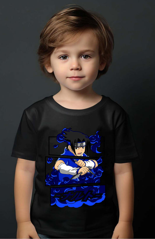COULEUR:Noir|T-shirt Garçon | Cadre sasuke uchiha 01A Noir