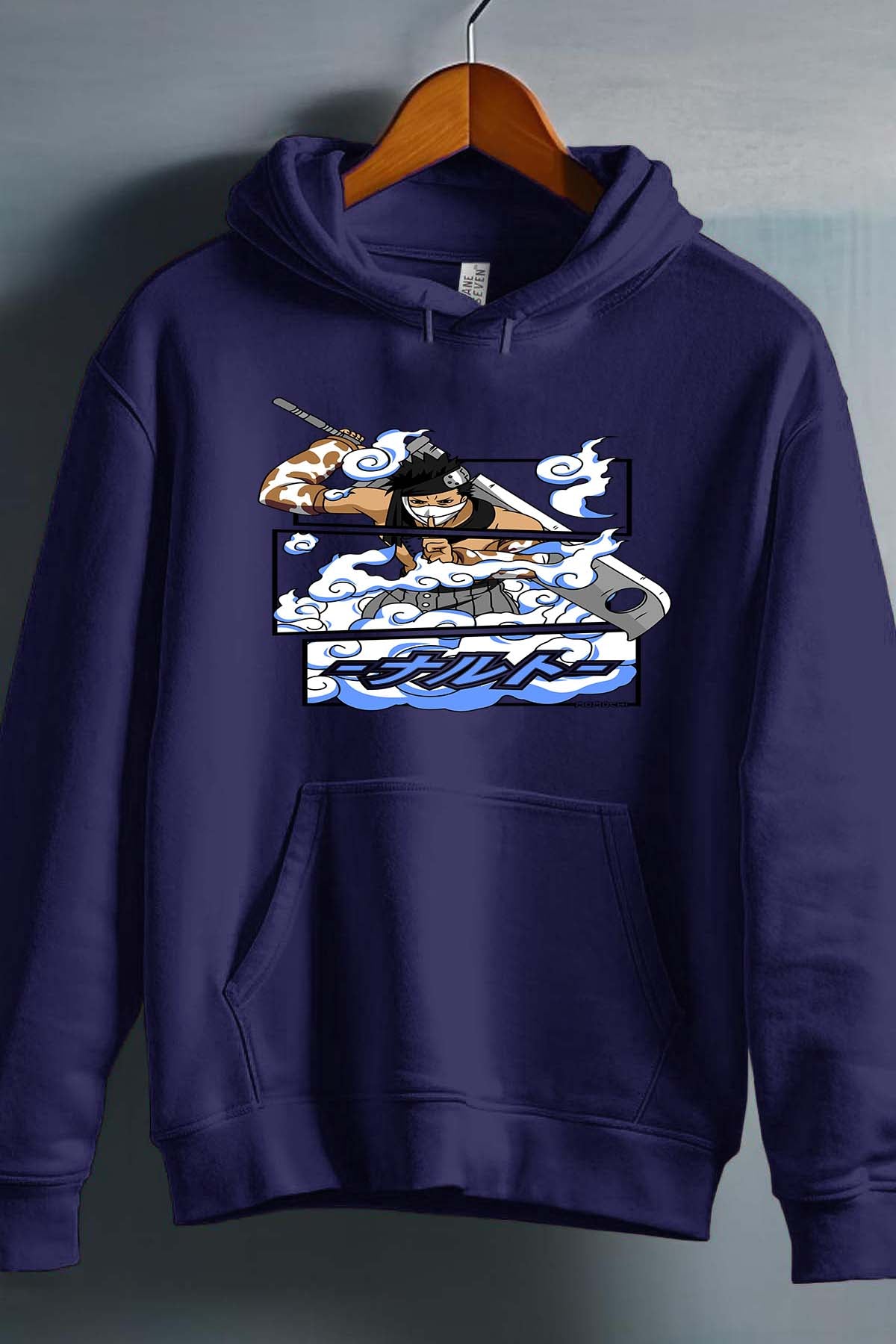 COULEUR:Marine|Sweat Capuche Garçon | Cadre zabuza momochi 01A Marine