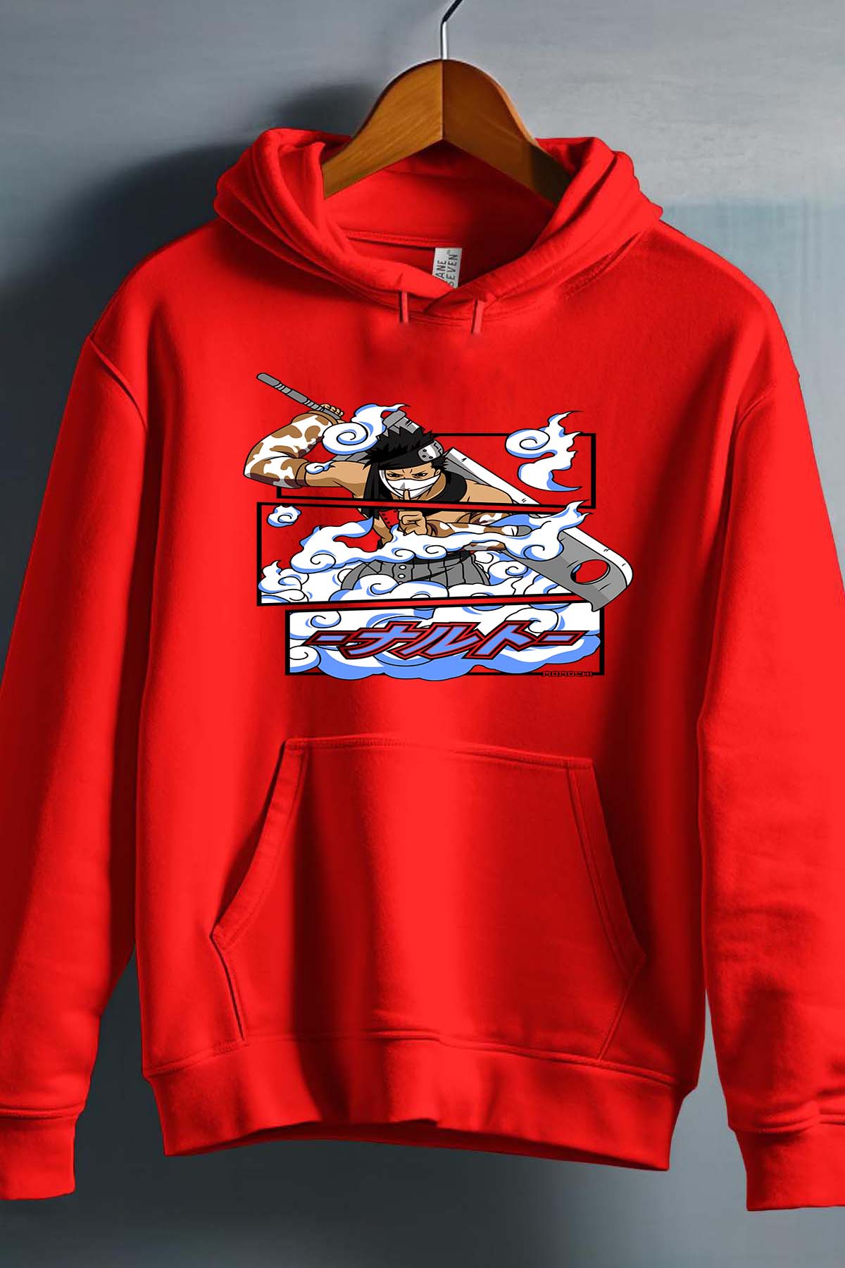 COULEUR:Rouge|Sweat Capuche Garçon | Cadre zabuza momochi 01A Rouge