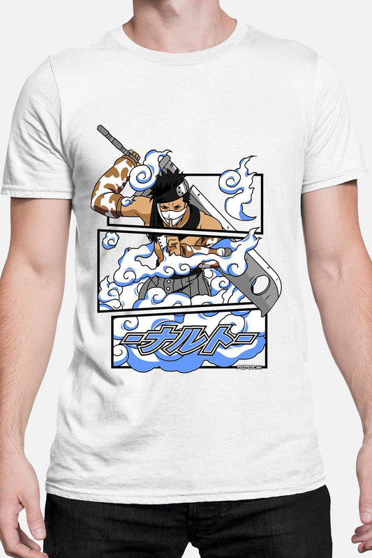 COULEUR:Blanc|T-shirt Homme | Cadre zabuza momochi 01A Blanc