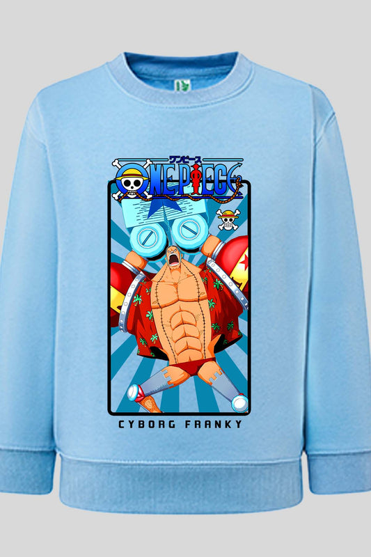 COULEUR:Bleu Ciel|Sweat Col Rond Garçon | Card FRANKY 01 Bleu Ciel