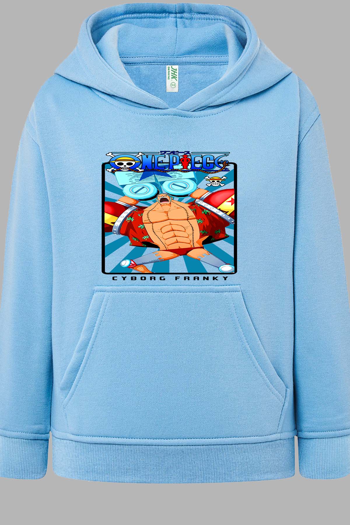 COULEUR:Bleu Ciel|Sweat Capuche Garçon | Card FRANKY 01 Bleu Ciel