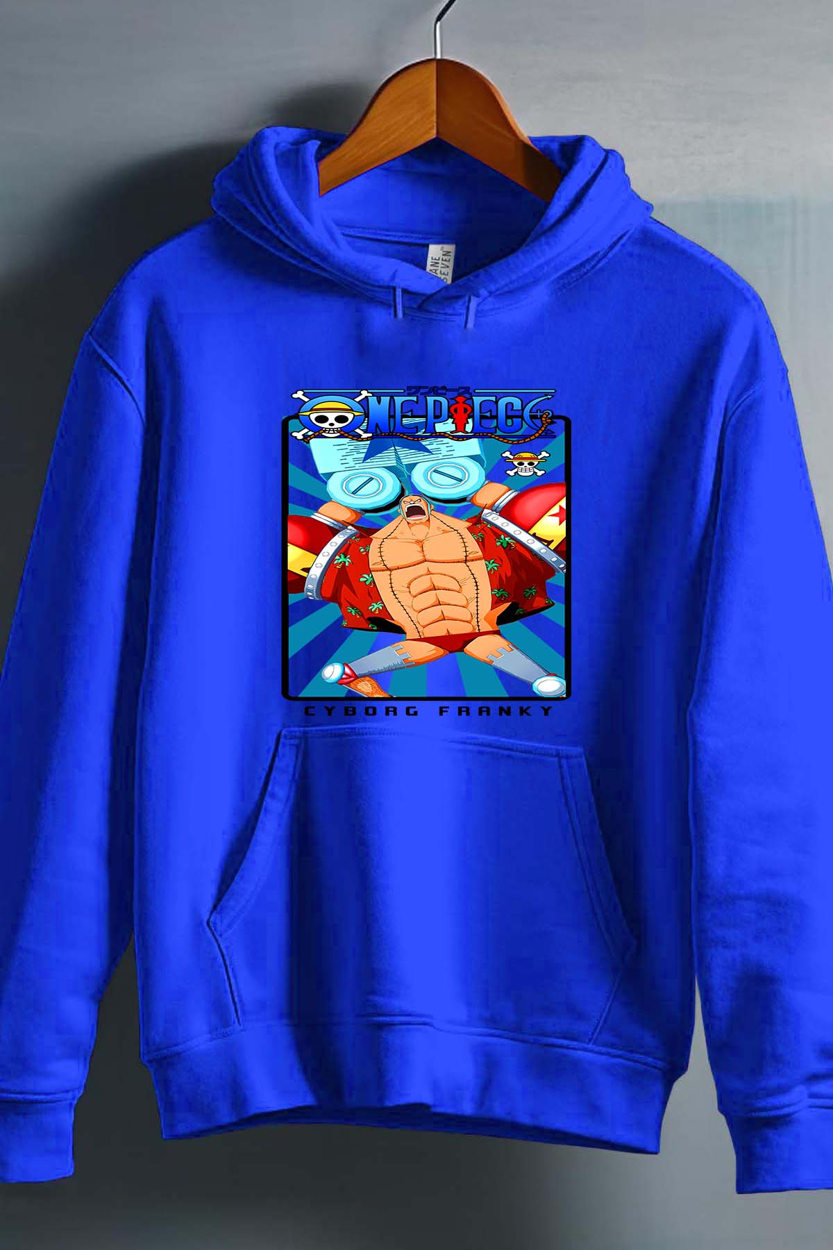 COULEUR:Bleu Roi|Sweat Capuche Homme | Card FRANKY 01 Bleu Roi