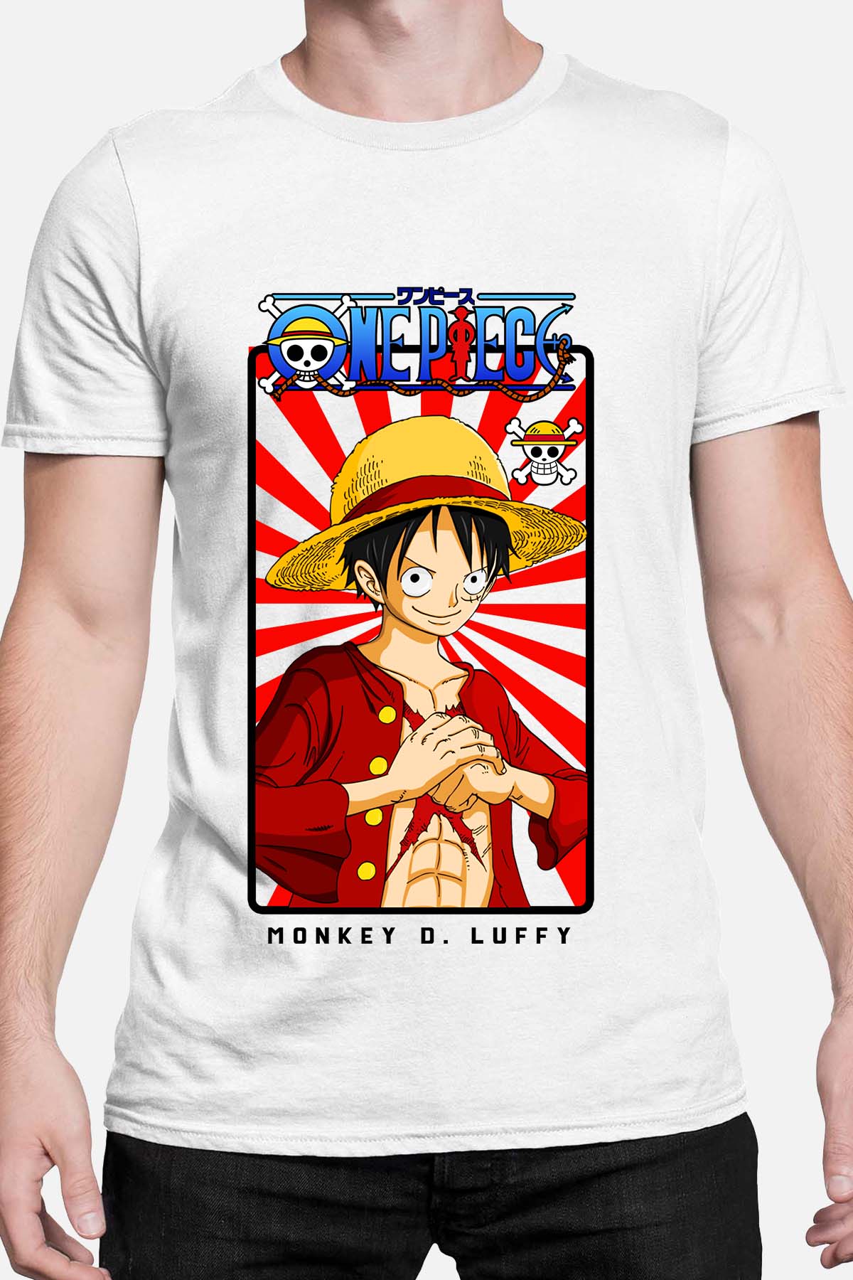 COULEUR:Blanc|T-shirt Homme | Card LUFFY 01 Blanc