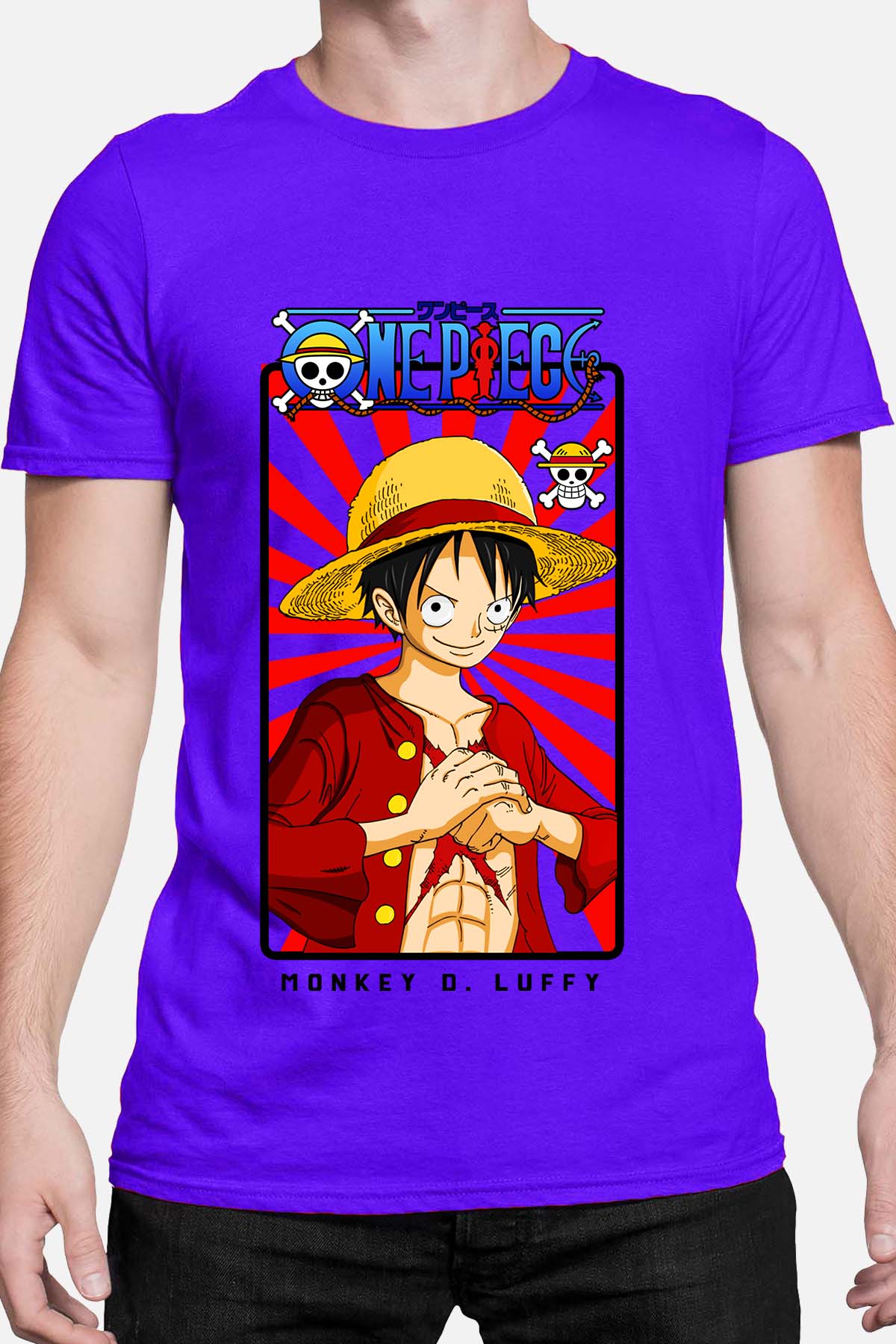 COULEUR:Bleu Roi|T-shirt Homme | Card LUFFY 01 Bleu Roi