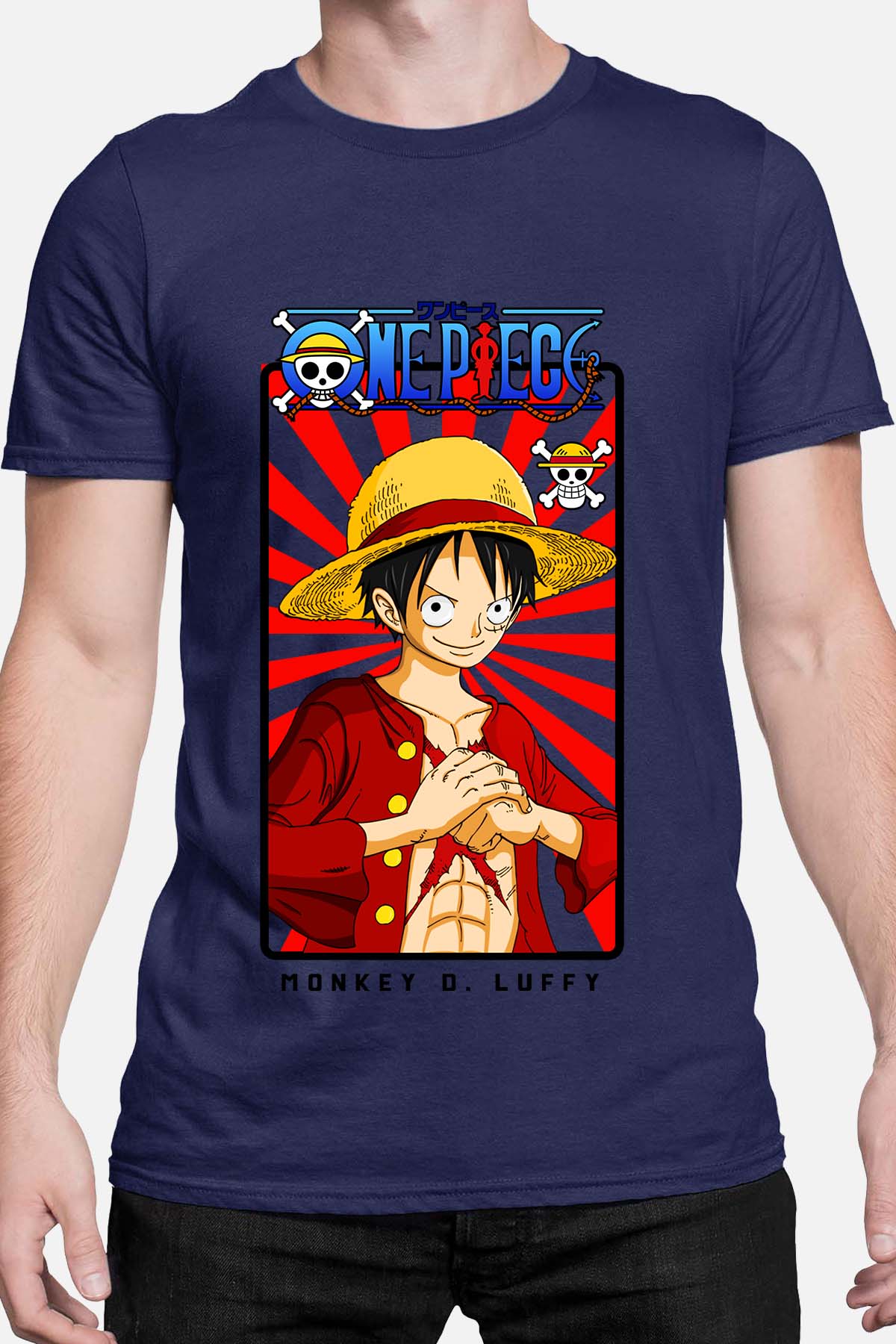 COULEUR:Marine|T-shirt Homme | Card LUFFY 01 Marine