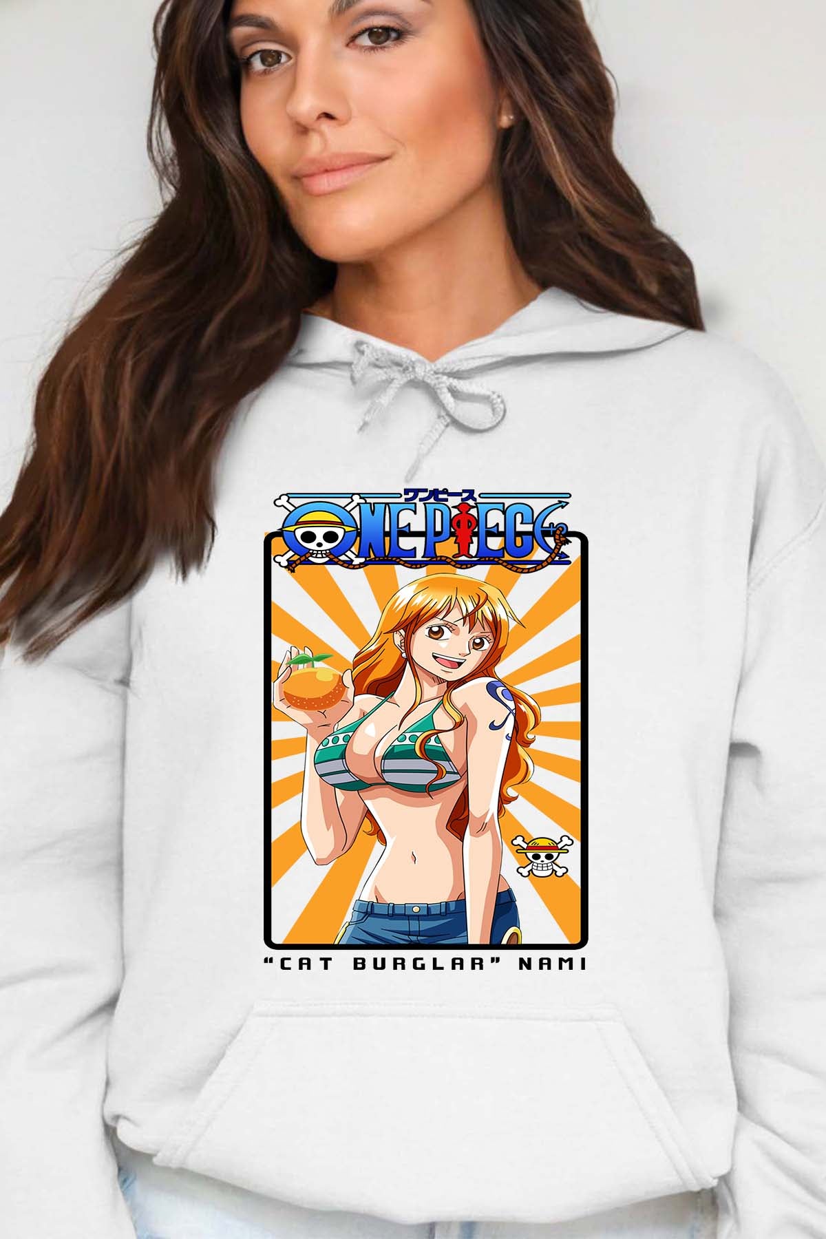 COULEUR:Blanc|Sweat Capuche Femme | Card NAMI 01 Blanc