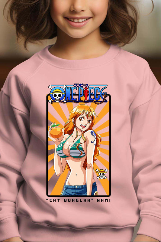 COULEUR:Rose|Sweat Col Rond Fille | Card NAMI 01 Rose