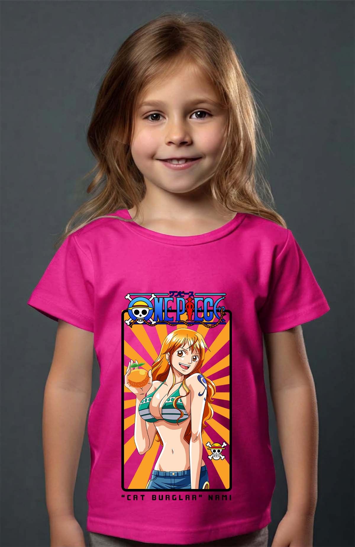 COULEUR:Fuchsia|T-shirt Fille | Card NAMI 01 Fuchsia