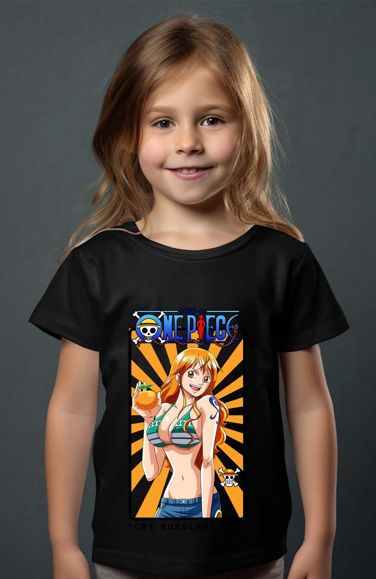 COULEUR:Noir|T-shirt Fille | Card NAMI 01 Noir