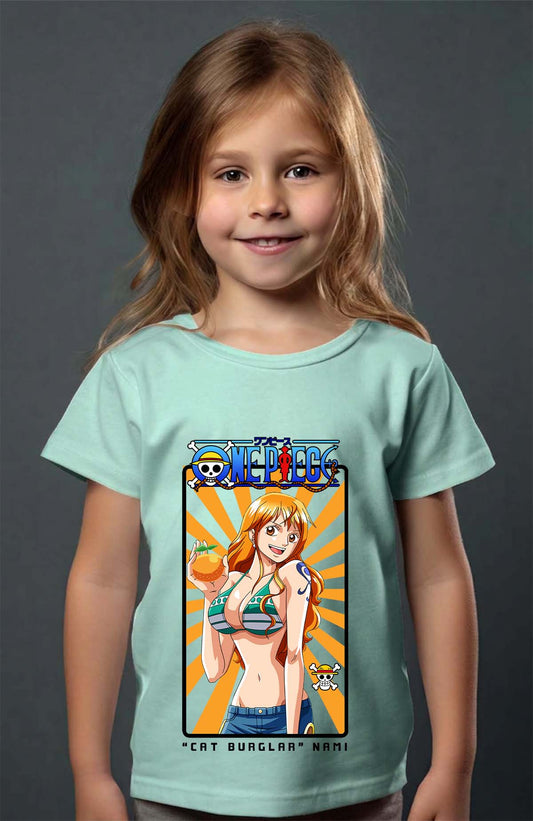 COULEUR:Vert d'eau|T-shirt Fille | Card NAMI 01 Vert d'eau