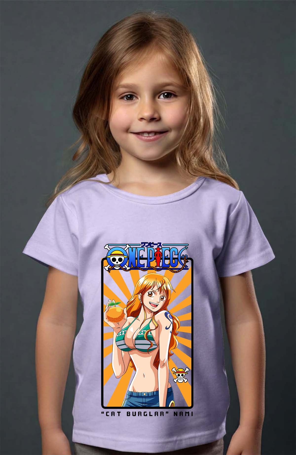 COULEUR:Violet|T-shirt Fille | Card NAMI 01 Violet