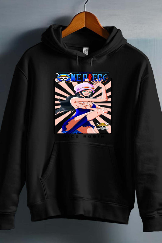 COULEUR:Noir|Sweat Capuche Fille | Card NICO ROBIN 01 Noir