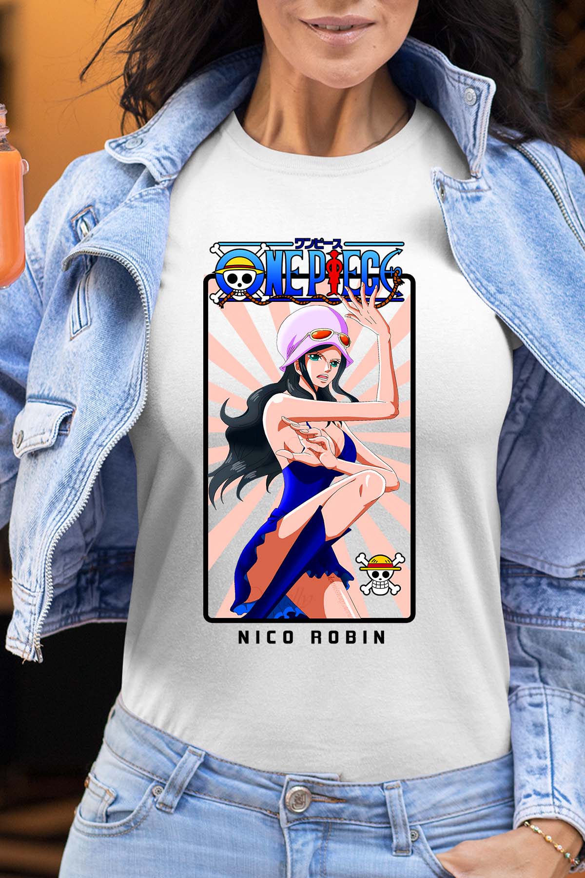 COULEUR:Blanc|T-shirt Femme | Card NICO ROBIN 01 Blanc