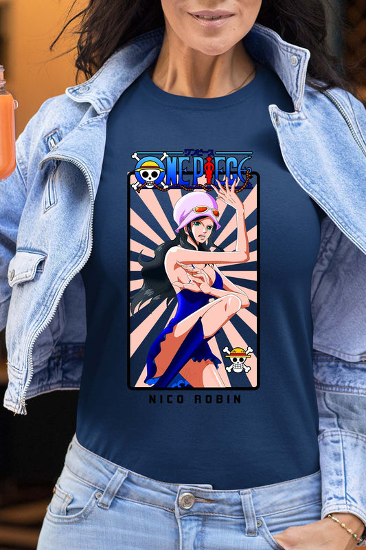 COULEUR:Marine|T-shirt Femme | Card NICO ROBIN 01 Marine