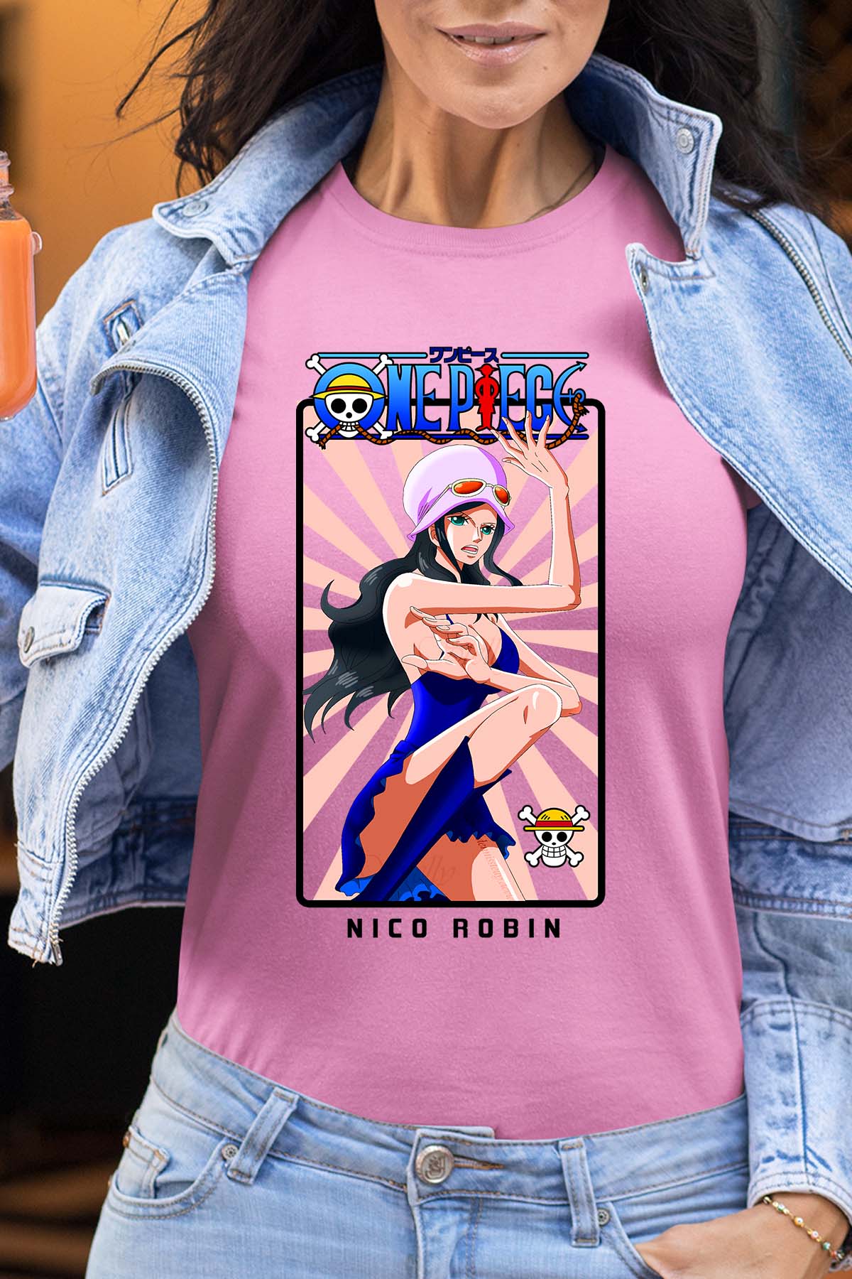 COULEUR:Rose|T-shirt Femme | Card NICO ROBIN 01 Rose