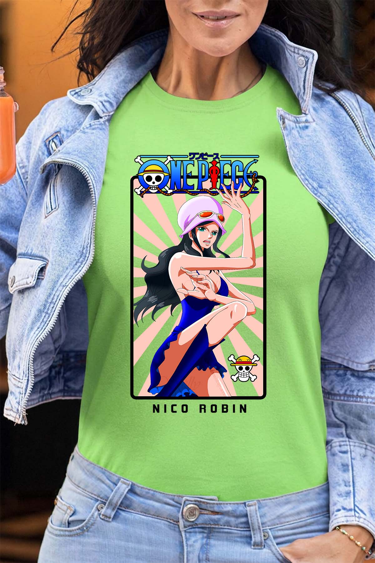 COULEUR:Vert Clair|T-shirt Femme | Card NICO ROBIN 01 Vert Clair
