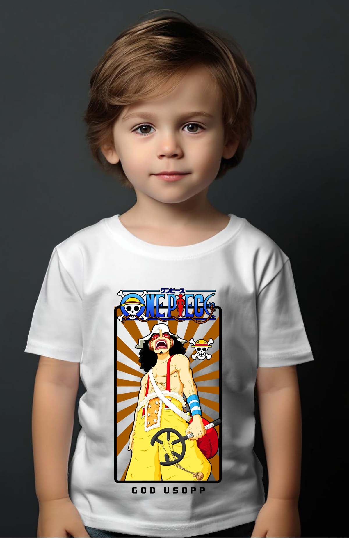 COULEUR:Blanc|T-shirt Garçon | Card USOPP 01 Blanc