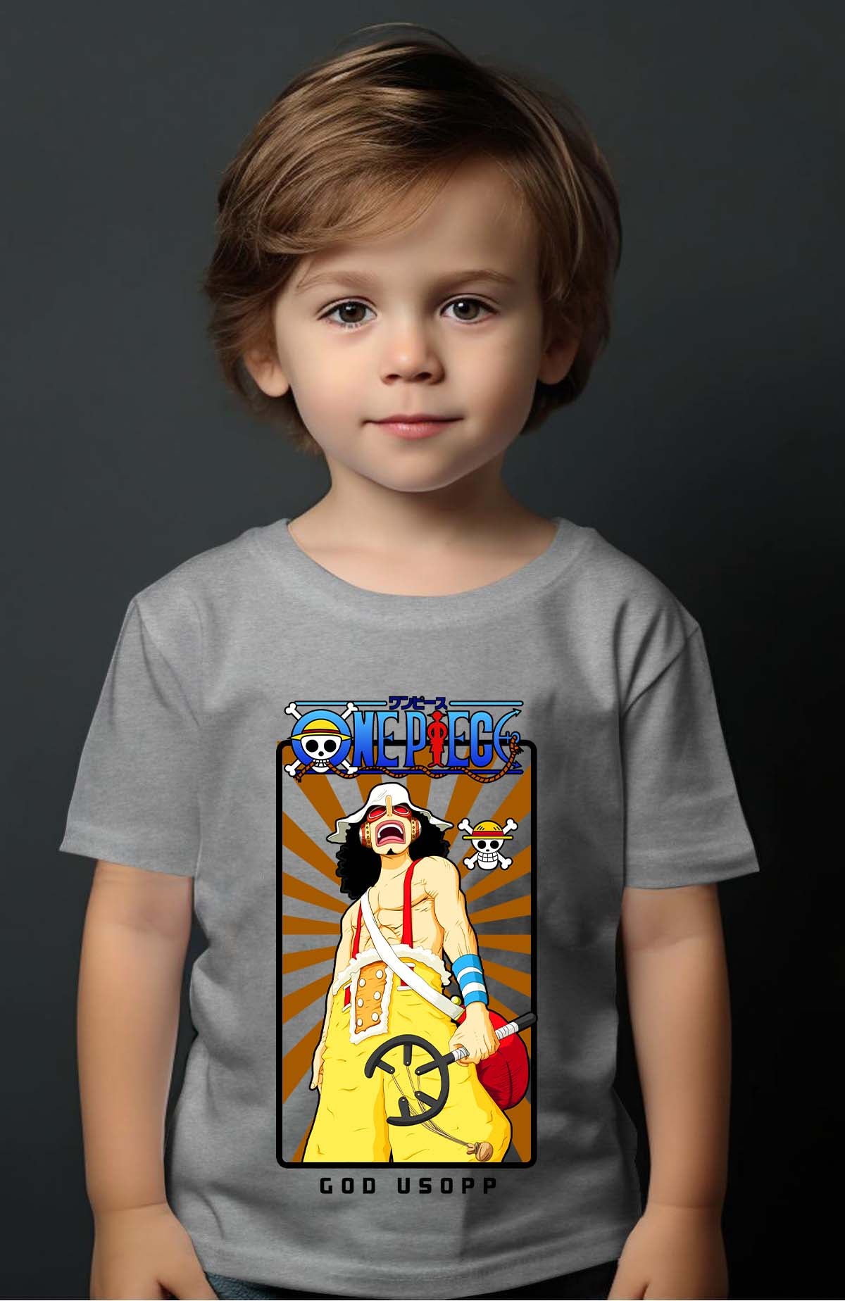 COULEUR:Gris|T-shirt Garçon | Card USOPP 01 Gris