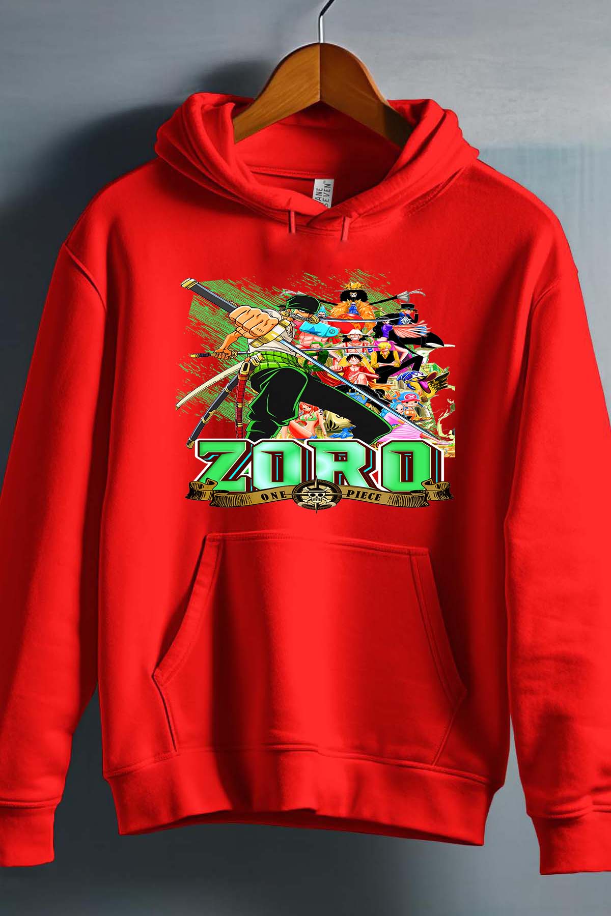 COULEUR:Rouge|Sweat Capuche Garçon | Card ZORO 02 Rouge