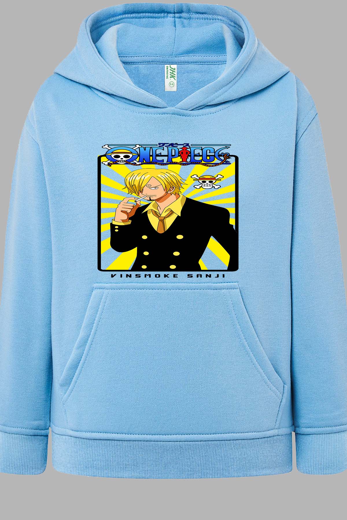 COULEUR:Bleu Ciel|Sweat Capuche Garçon | Card sanji 01 Bleu Ciel